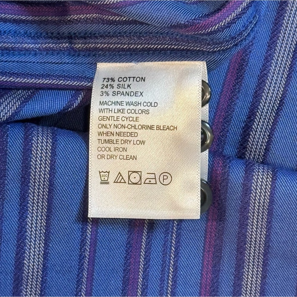 Tommy Bahama Blue Lazlo Francisco Striped Casual Dress Button Up Shirt Men's 2XL - Picture 5 of 10